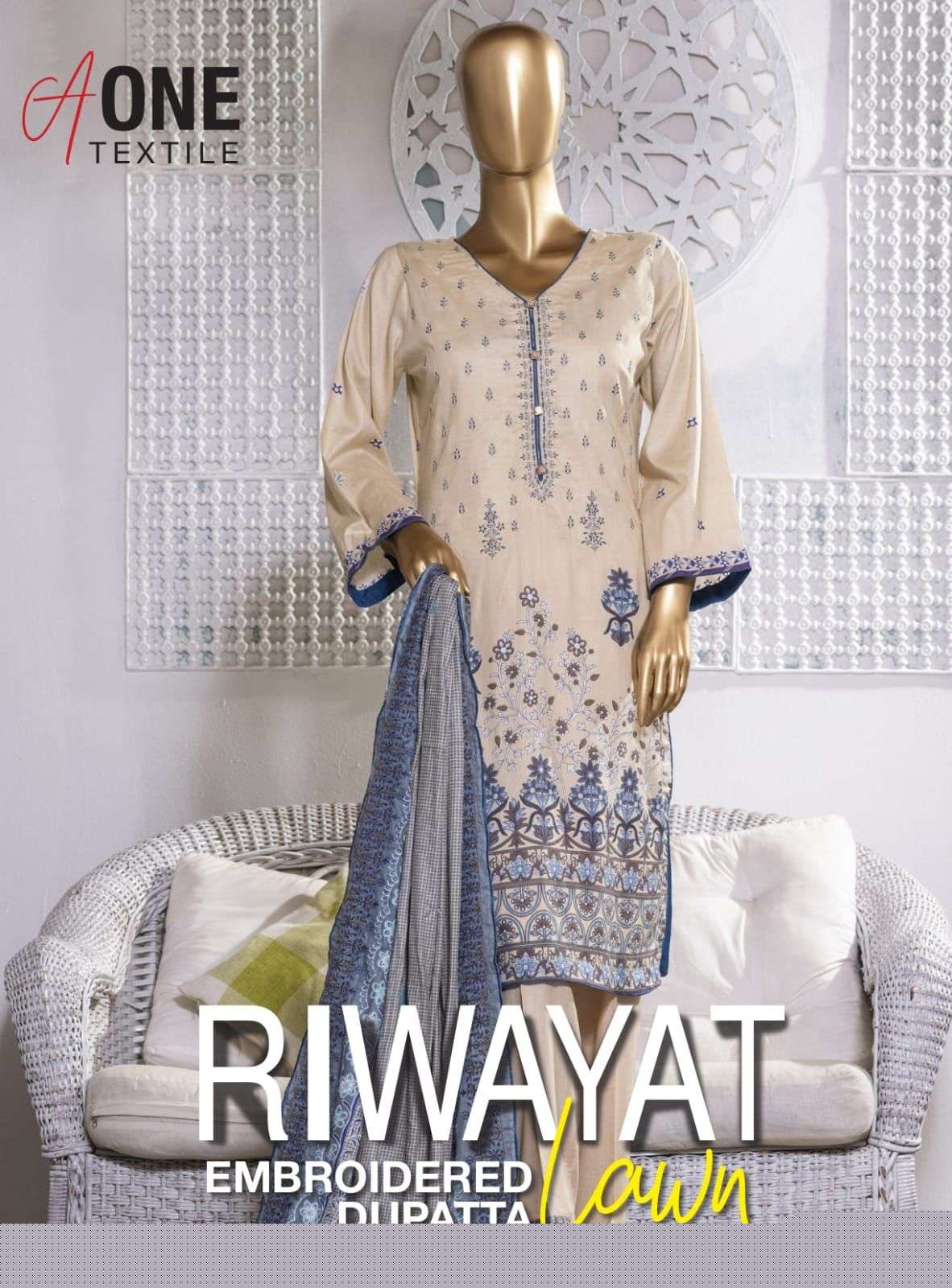 RIWAYAT BY A ONE TEXTILE 1-A TO 3-B SERIES BEAUTIFUL PAKISTANI SUITS COLORFUL STYLISH FANCY CASUAL WEAR & ETHNIC WEAR DIGITAL PRINT DRESSES AT WHOLESALE PRICE