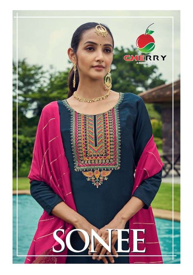 SONEE BY CHERRY 601 TO 604 SERIES BEAUTIFUL SUITS COLORFUL STYLISH FANCY CASUAL WEAR & ETHNIC WEAR PURE SILK DRESSES AT WHOLESALE PRICE