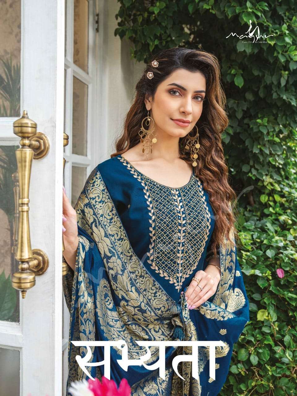 SABHYATA BY MAYUR 101 TO 104 SERIES BEAUTIFUL SUITS COLORFUL STYLISH FANCY CASUAL WEAR & ETHNIC WEAR VISCOSE SILK DRESSES AT WHOLESALE PRICE
