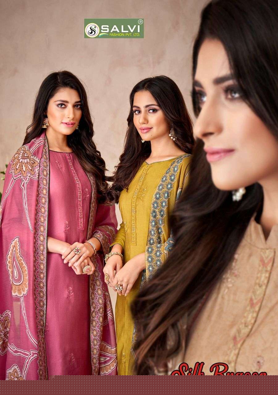 SILK BRASSO BY SALVI FASHION 20001 TO 20006 SERIES BEAUTIFUL SUITS STYLISH FANCY COLORFUL CASUAL WEAR & ETHNIC WEAR PURE SILK DRESSES AT WHOLESALE PRICE