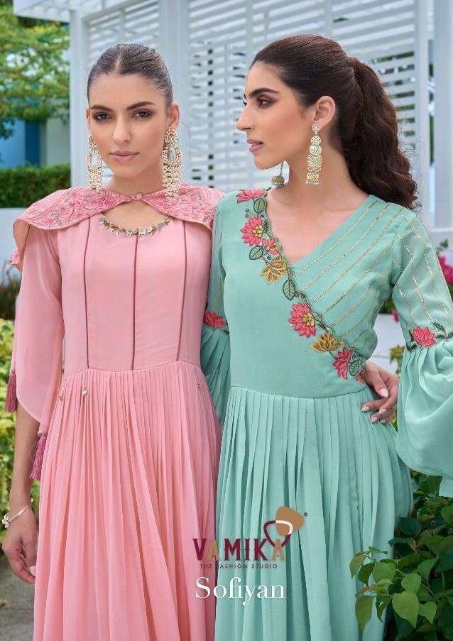 Sofiyan By Vamika 4001 To 4006 Series Beautiful Stylish Fancy Colorful Casual Wear & Ethnic Wear Heavy Georgette Gowns At Wholesale Price