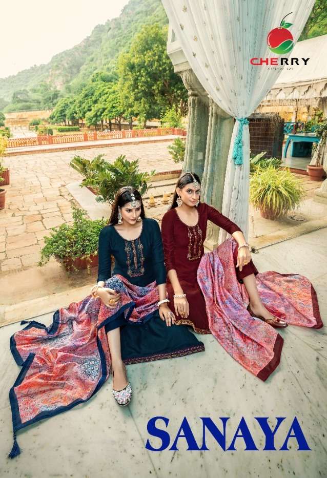 SANAYA BY CHERRY 3301 TO 3304 SERIES FESTIVE SUITS BEAUTIFUL FANCY COLORFUL STYLISH PARTY WEAR & OCCASIONAL WEAR PURE SILK DRESSES AT WHOLESALE PRICE