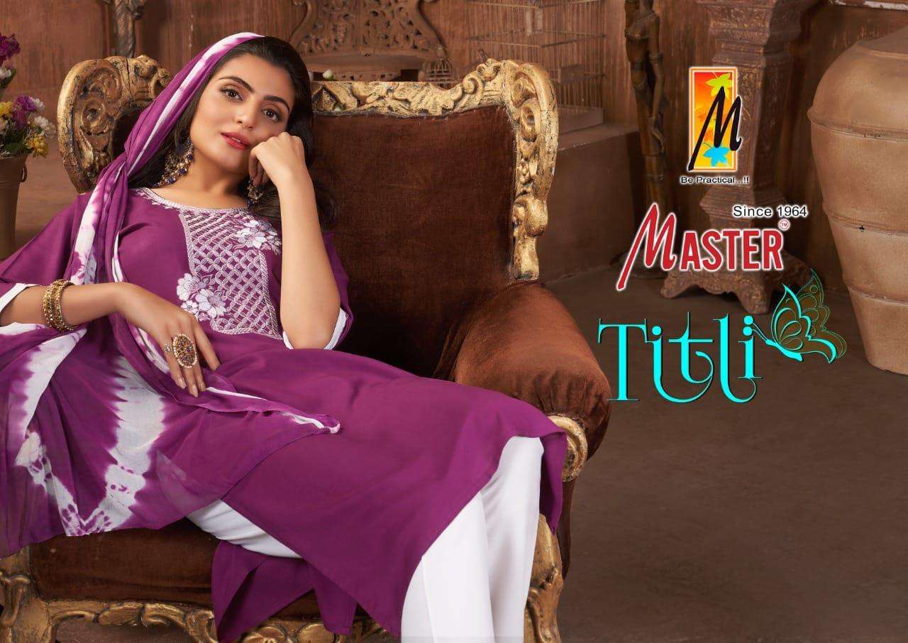 TITLI BY MASTER 001 TO 008 SERIES BEAUTIFUL SUITS COLORFUL STYLISH FANCY CASUAL WEAR & ETHNIC WEAR RAYON PRINT DRESSES AT WHOLESALE PRICE