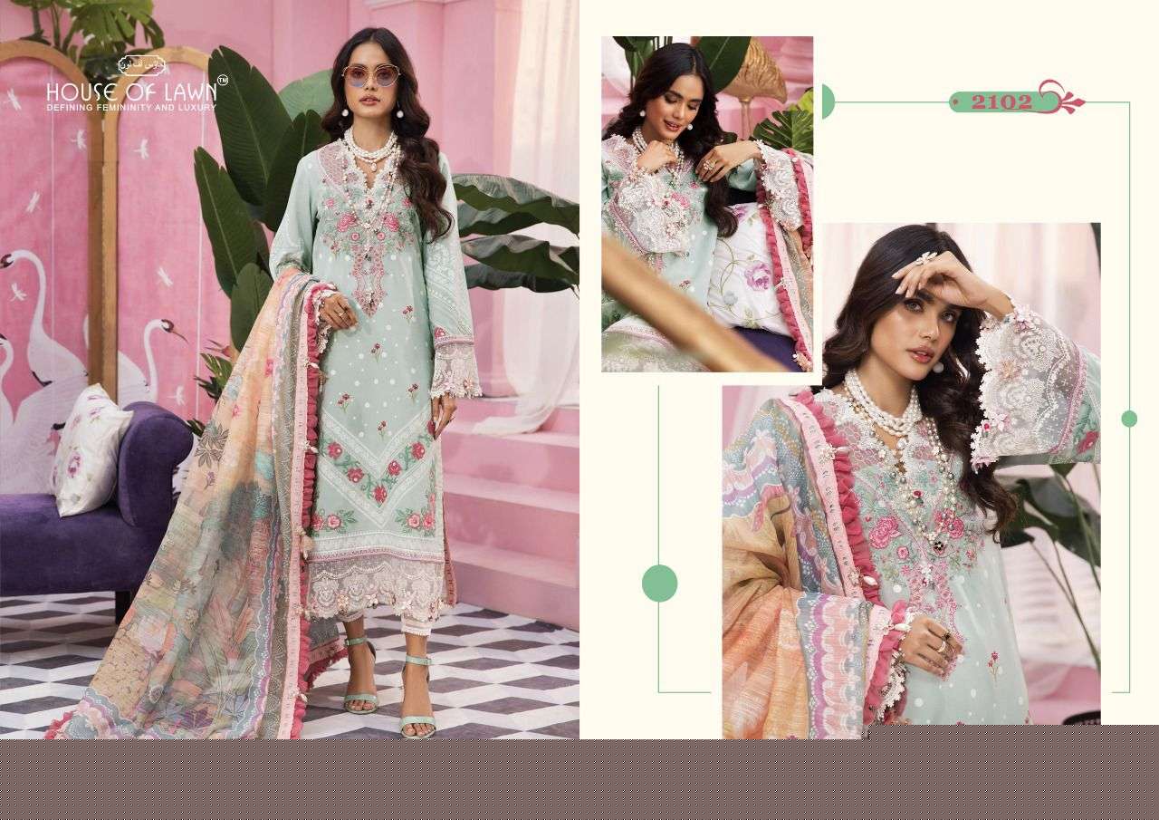 VIVA ANAYA BY HOUSE OF LAWN 2101 TO 2106 SERIES PAKISTANI SUITS BEAUTIFUL FANCY COLORFUL STYLISH PARTY WEAR & OCCASIONAL WEAR PURE LAWN PRINT DRESSES AT WHOLESALE PRICE