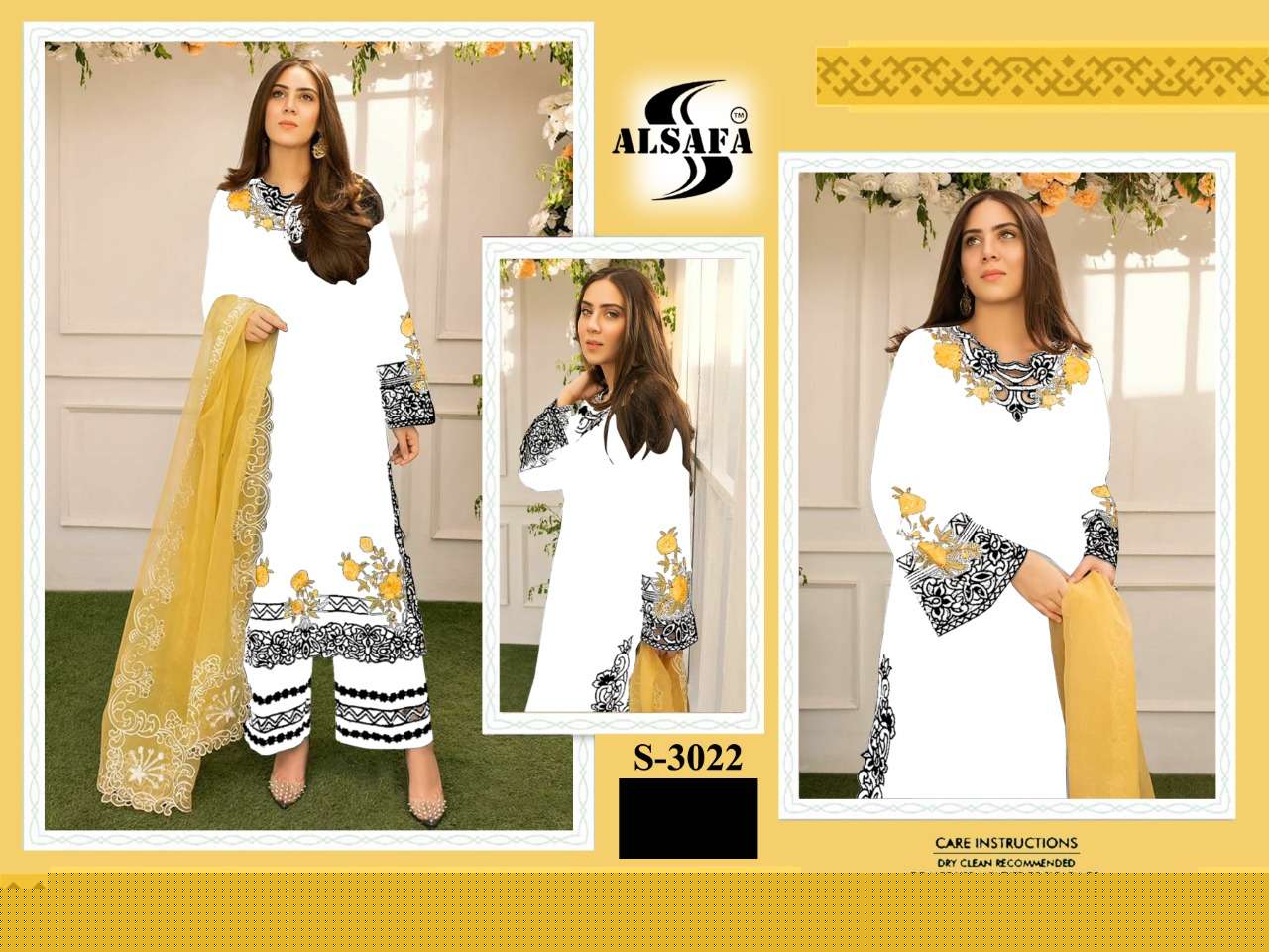 AL-SAFA HIT DESIGN S-3022 BY AL-SAFA BEAUTIFUL PAKISTANI SUITS COLORFUL STYLISH FANCY CASUAL WEAR & ETHNIC WEAR FAUX GEORGETTE DRESSES AT WHOLESALE PRICE