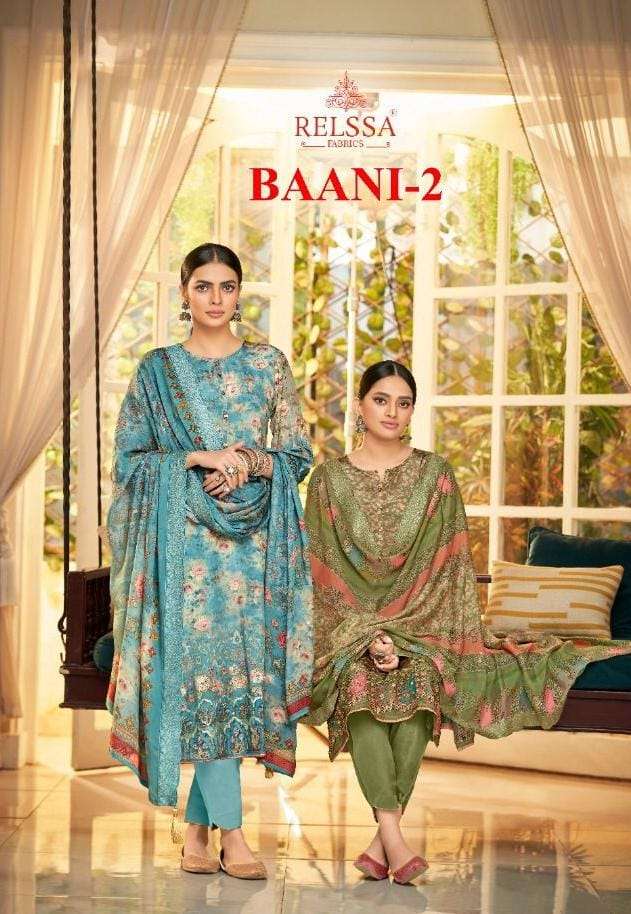 BAANI VOL-2 BY RELSAA FABRICS 79001 TO 79006 SERIES BEAUTIFUL SUITS COLORFUL STYLISH FANCY CASUAL WEAR & ETHNIC WEAR PURE CREPE DRESSES AT WHOLESALE PRICE