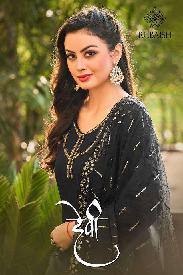 DEVI BY RUBAISH 1001 TO 1005 SERIES BEAUTIFUL SUITS COLORFUL STYLISH FANCY CASUAL WEAR & ETHNIC WEAR CHINNON DRESSES AT WHOLESALE PRICE
