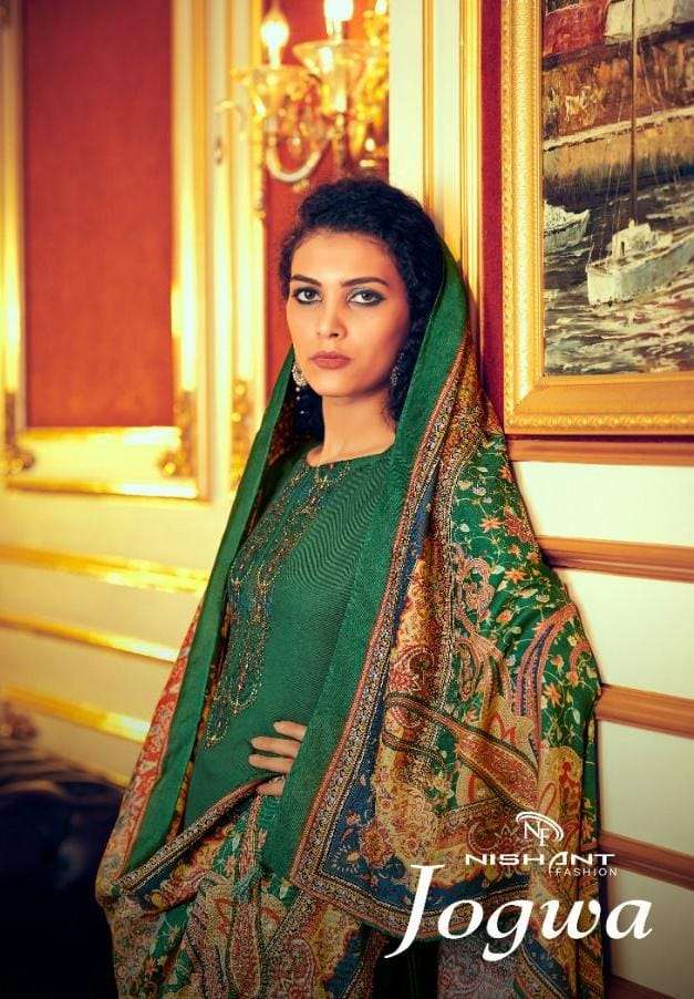 JOGWA BY NISHANT FASHION 35001 TO 35006 SERIES BEAUTIFUL SUITS COLORFUL STYLISH FANCY CASUAL WEAR & ETHNIC WEAR PURE PASHMINA EMBROIDERED DRESSES AT WHOLESALE PRICE