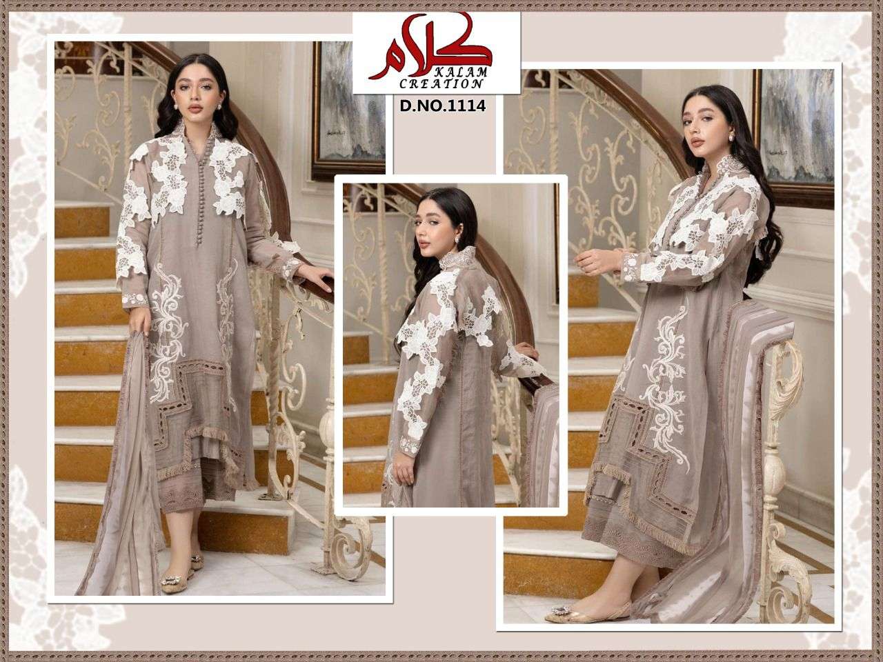 Kalam Hit Design 1114 By Kalam Creation Beautiful Pakistani Suits Colorful Stylish Fancy Casual Wear & Ethnic Wear Faux Georgette Dresses At Wholesale Price