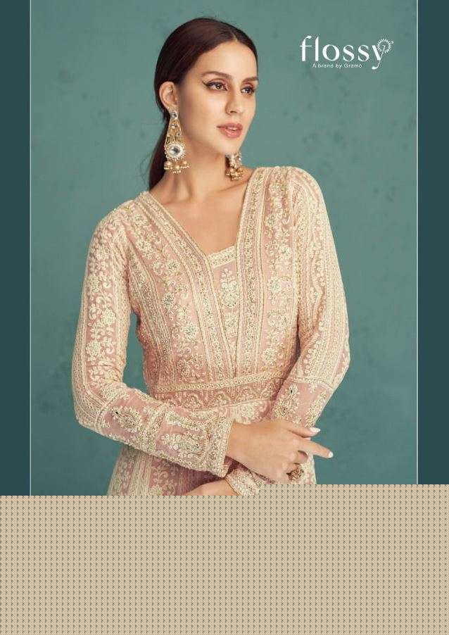 NAKSH VOL-4 BY FLOSSY 561 TO 563 SERIES BEAUTIFUL SUITS COLORFUL STYLISH FANCY CASUAL WEAR & ETHNIC WEAR GEORGETTE EMBROIDERED DRESSES AT WHOLESALE PRICE