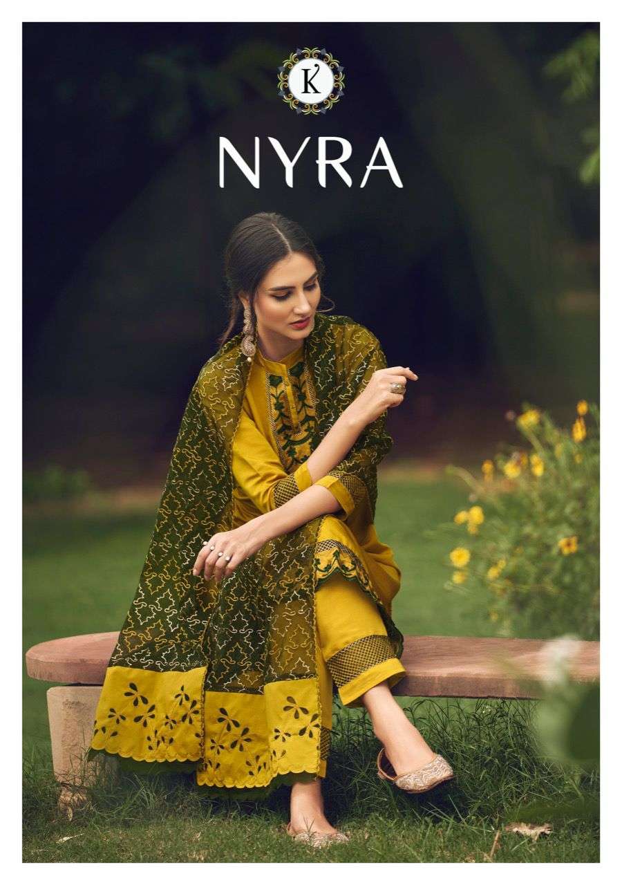 NYRA BY KALKI 34001 TO 34006 DESIGNER SUITS BEAUTIFUL FANCY STYLISH COLORFUL PARTY WEAR & OCCASIONAL WEAR PURE VISCOSE SILK EMBROIDERY DRESSES AT WHOLESALE PRICE