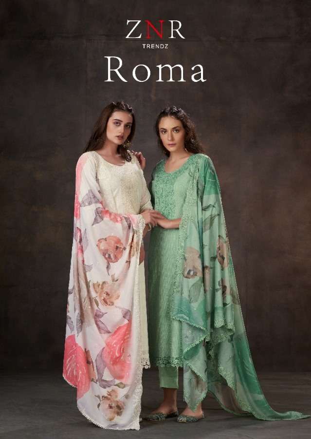 ROMA BY ZNR TRENDZ A TO D SERIES DESIGNER SUITS BEAUTIFUL FANCY COLORFUL STYLISH PARTY WEAR & OCCASIONAL WEAR PURE COTTON DRESSES AT WHOLESALE PRICE