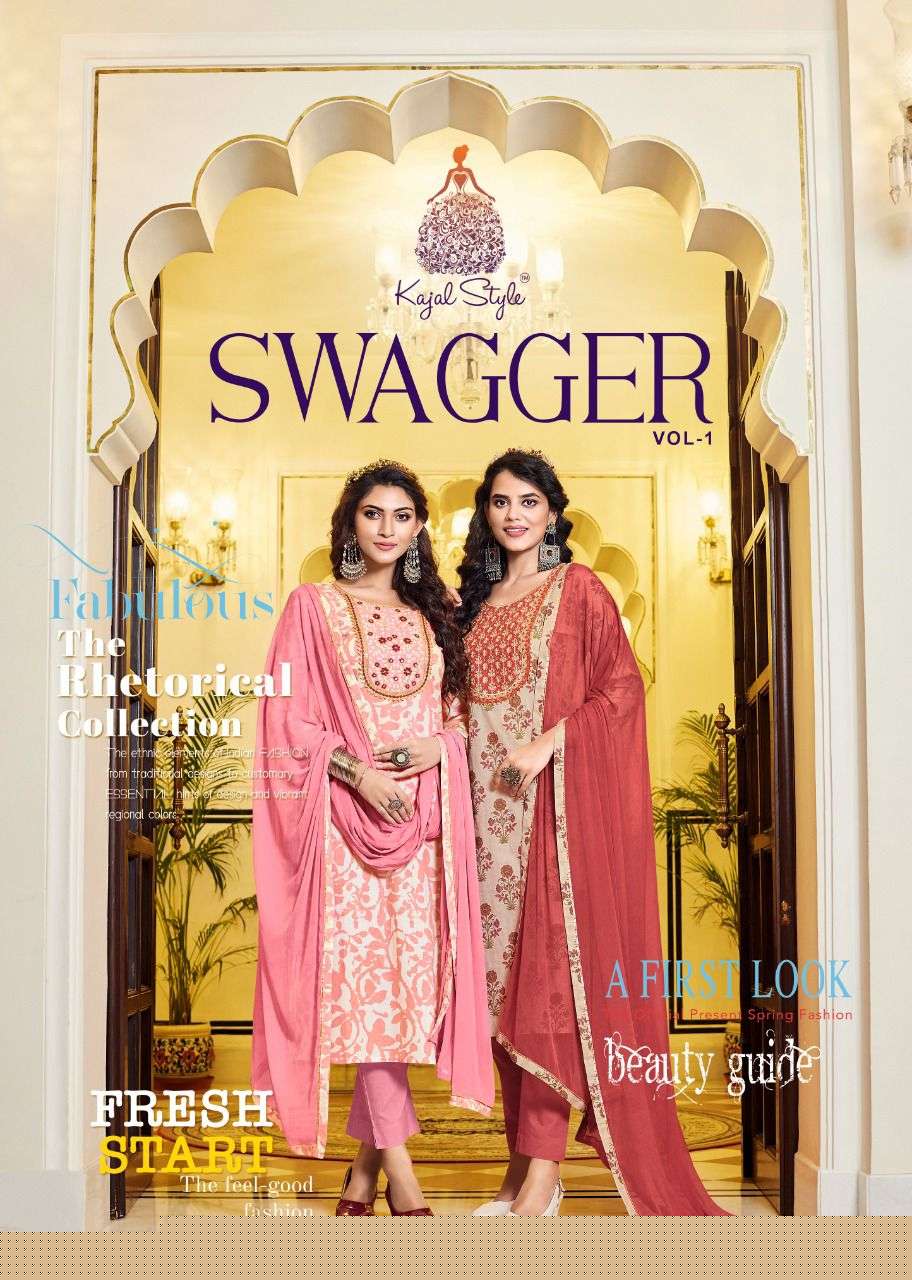 SWAGGER VOL-1 BY KAJAL STYLE 1001 TO 1006 SERIES BEAUTIFUL SUITS COLORFUL STYLISH FANCY CASUAL WEAR & ETHNIC WEAR PURE COTTON PRINT DRESSES AT WHOLESALE PRICE