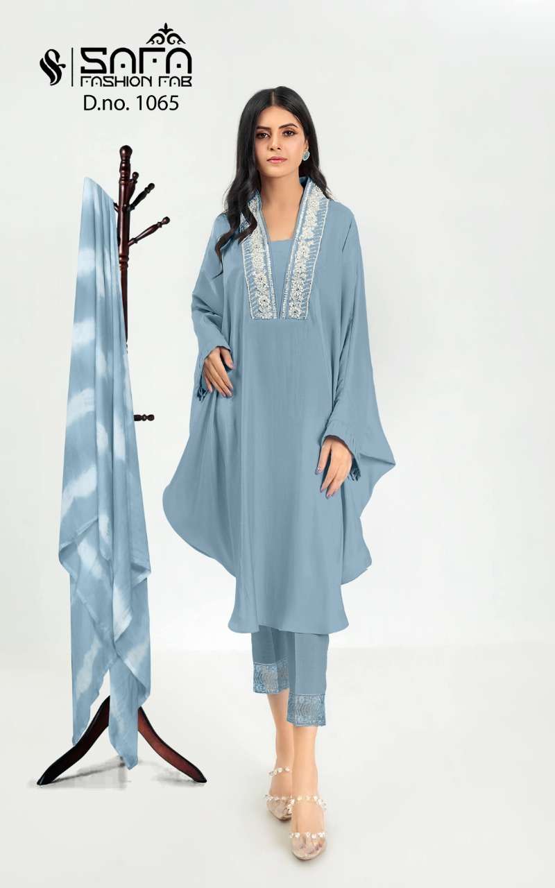 SAFA HIT DESIGN 1065 BY SAFA FASHION DESIGNER PAKISTANI SUITS BEAUTIFUL FANCY COLORFUL STYLISH PARTY WEAR & OCCASIONAL WEAR HEAVY GEORGETTE EMBROIDERED DRESSES AT WHOLESALE PRICE