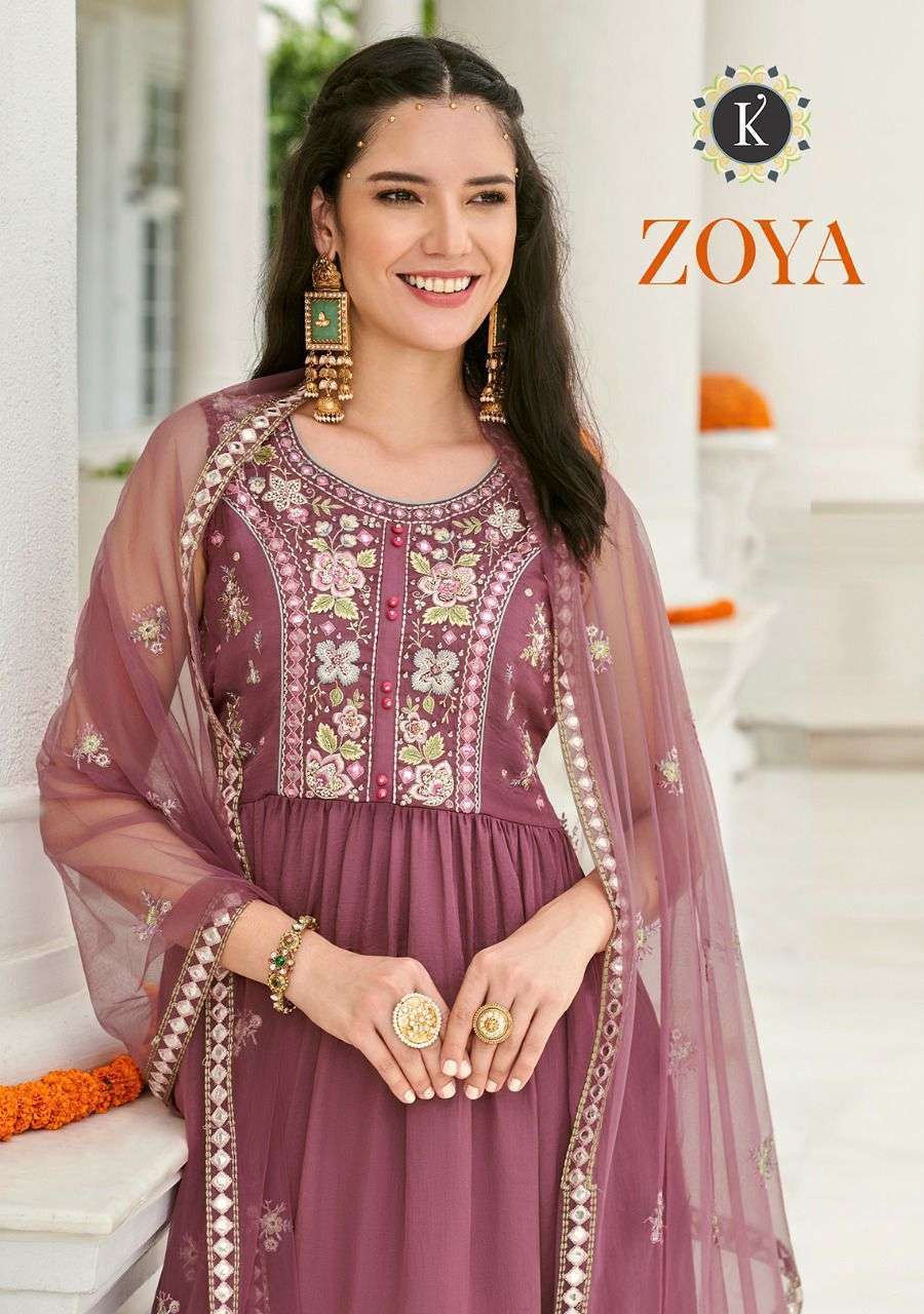 Zoya By Kalki 33001 To 33004 Series Beautiful Stylish Sharara Suits Fancy Colorful Casual Wear & Ethnic Wear & Ready To Wear Pure Viscose Satin Silk Embroidered Dresses At Wholesale Price