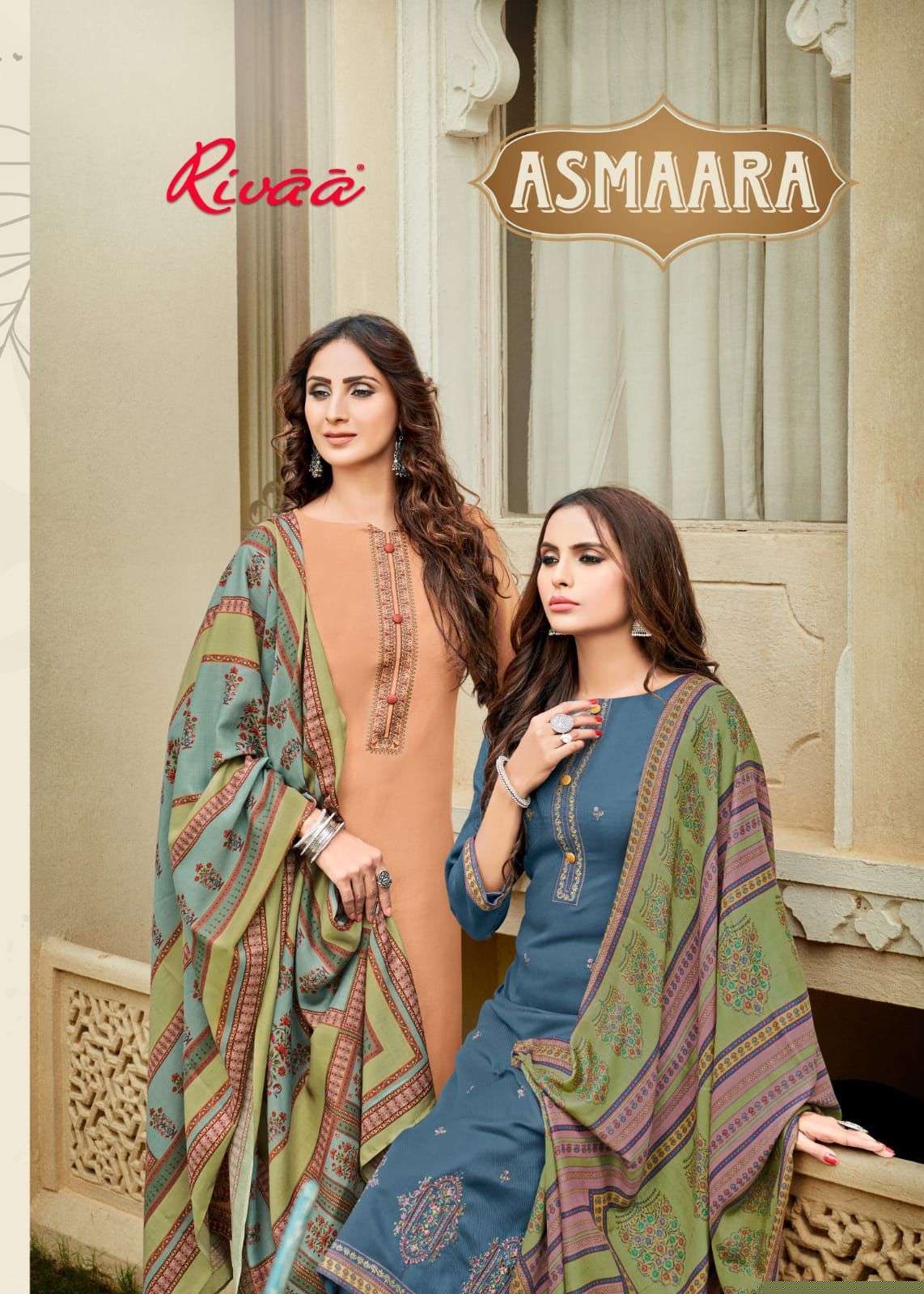 ASMAARA BY RIVAA 3858 TO 3864 SERIES BEAUTIFUL SUITS COLORFUL STYLISH FANCY CASUAL WEAR & ETHNIC WEAR HEAVY PASHMINA EMBROIDERED DRESSES AT WHOLESALE PRICE