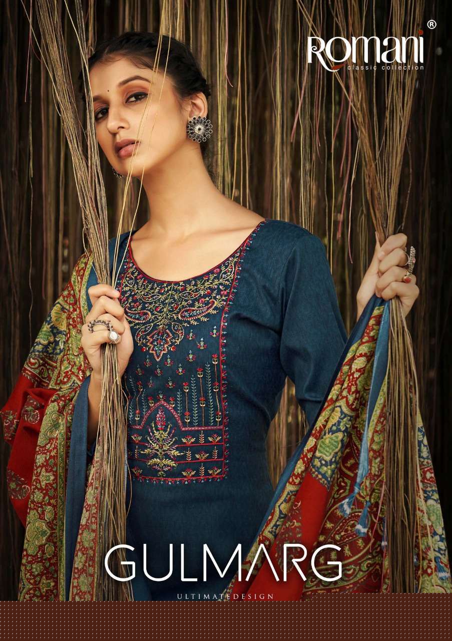 Gulmarg By Romani 1052-001 To 1052-010 Series Beautiful Festive Suits Stylish Fancy Colorful Casual Wear & Ethnic Wear Pure Pashmina Print Dresses At Wholesale Price
