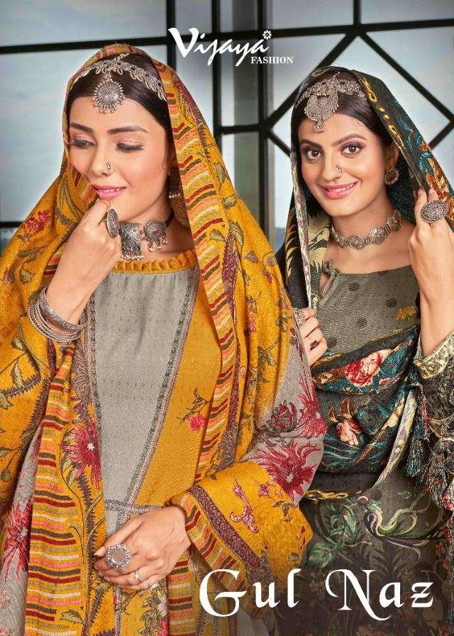 GUL NAZ BY VIJAYA FASHION 2001 TO 2008 SERIES SUITS BEAUTIFUL FANCY COLORFUL STYLISH PARTY WEAR & OCCASIONAL WEAR PURE PASHMINA PRINT DRESSES AT WHOLESALE PRICE