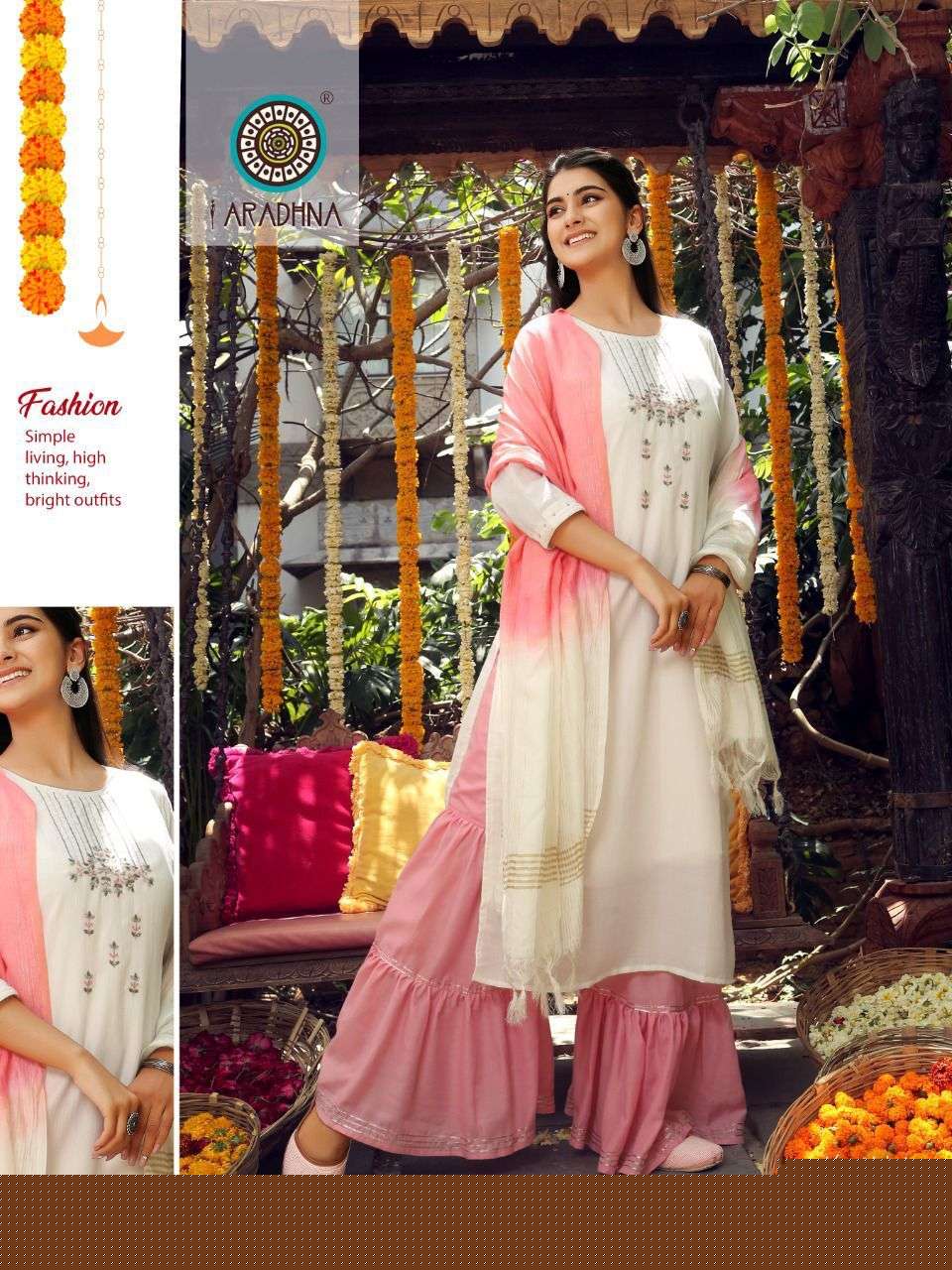 Hand Work Vol-5 By Aradhna Fashion 5001 To 5006 Series Designer Sharara Suits Collection Beautiful Stylish Fancy Colorful Party Wear & Occasional Wear Cotton Silk Dresses At Wholesale Price