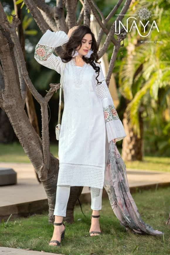 LUXURY PRET COLLECTION VOL-145 BY INAYA 01 TO 03 SERIES BEAUTIFUL PAKISTANI SUITS COLORFUL STYLISH FANCY CASUAL WEAR & ETHNIC WEAR PURE JAM COTTON DRESSES AT WHOLESALE PRICE