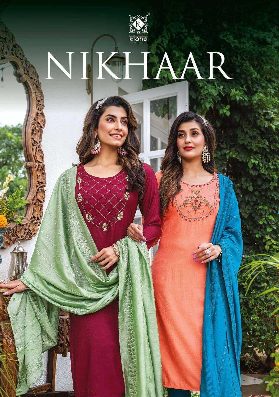 NIKHAAR BY KIANA 101 TO 105 SERIES BEAUTIFUL SUITS COLORFUL STYLISH FANCY CASUAL WEAR & ETHNIC WEAR HEAVY VISCOSE MUSLIN DRESSES AT WHOLESALE PRICE
