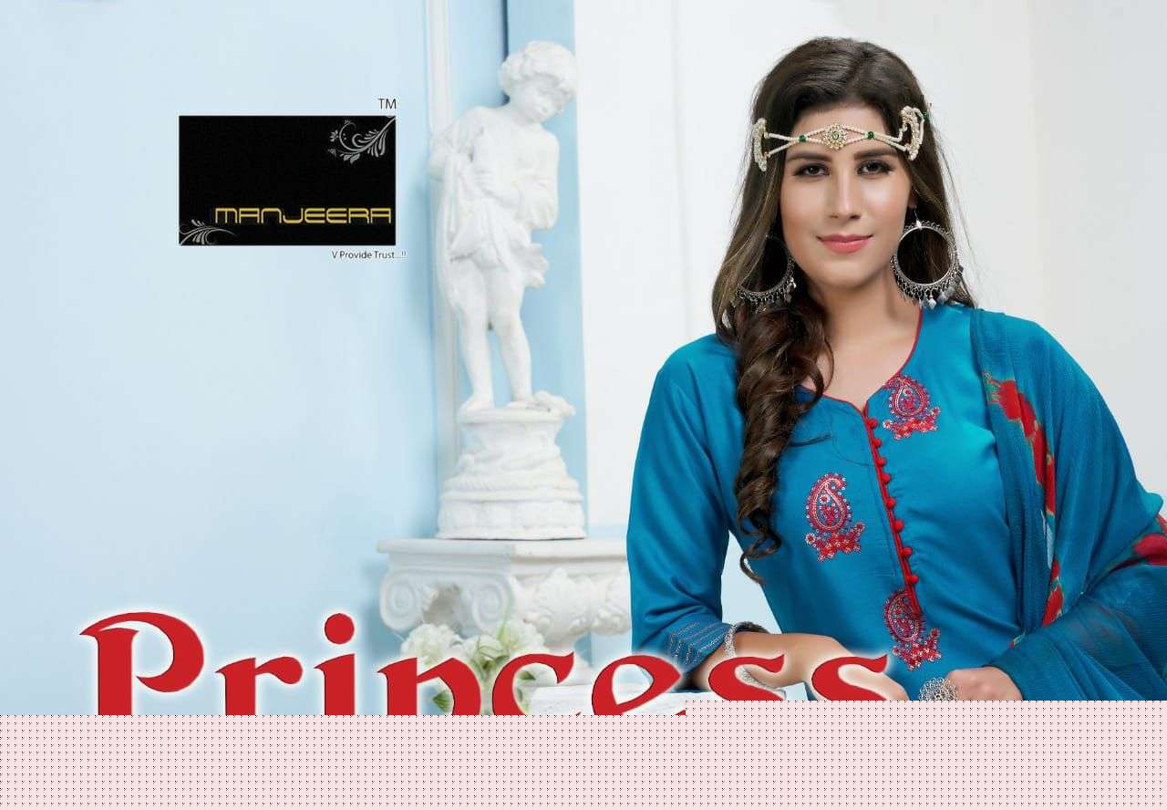 PRINCESS BY MANJEERA 001 TO 008 SERIES BEAUTIFUL SUITS COLORFUL STYLISH FANCY CASUAL WEAR & ETHNIC WEAR RAYON WITH WORK DRESSES AT WHOLESALE PRICE