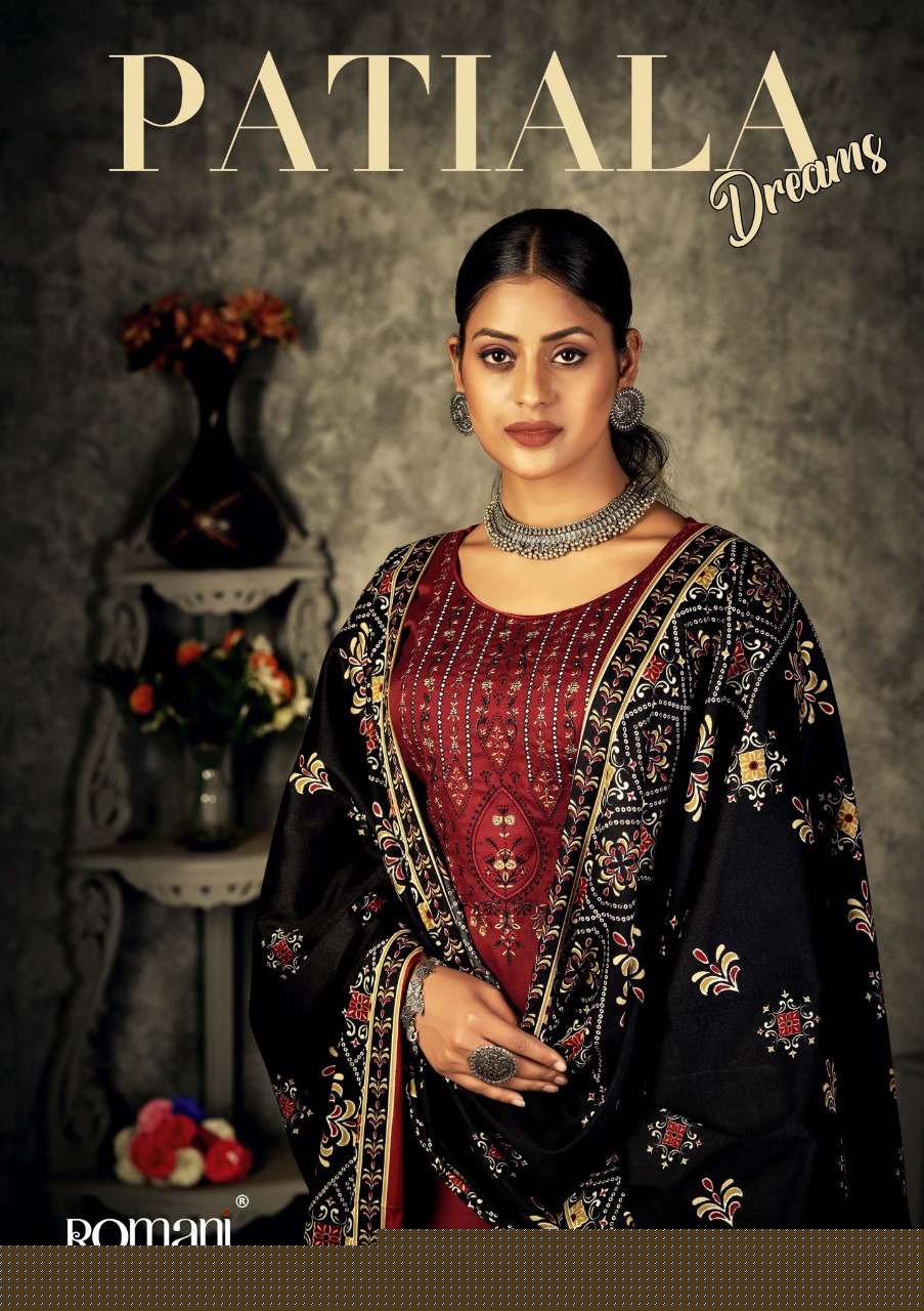 Patiala Dreams By Romani 1087-001 To 1087-010 Series Beautiful Festive Suits Stylish Fancy Colorful Casual Wear & Ethnic Wear Pure Pashmina Print Dresses At Wholesale Price