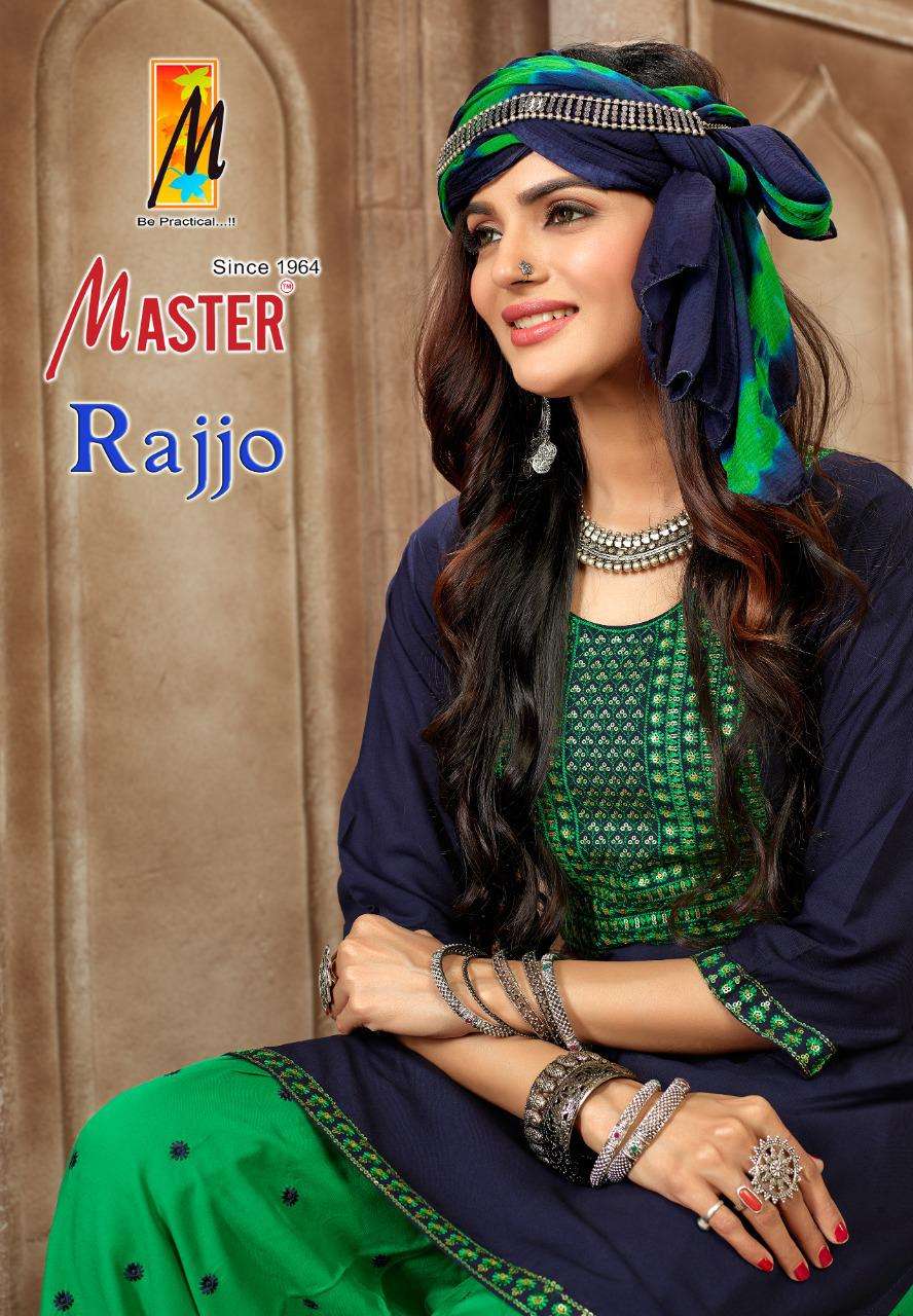 RAJJO BY MASTER 001 TO 008 SERIES BEAUTIFUL PATIYALA SUITS COLORFUL STYLISH FANCY CASUAL WEAR & ETHNIC WEAR RAYON WITH WORK DRESSES AT WHOLESALE PRICE