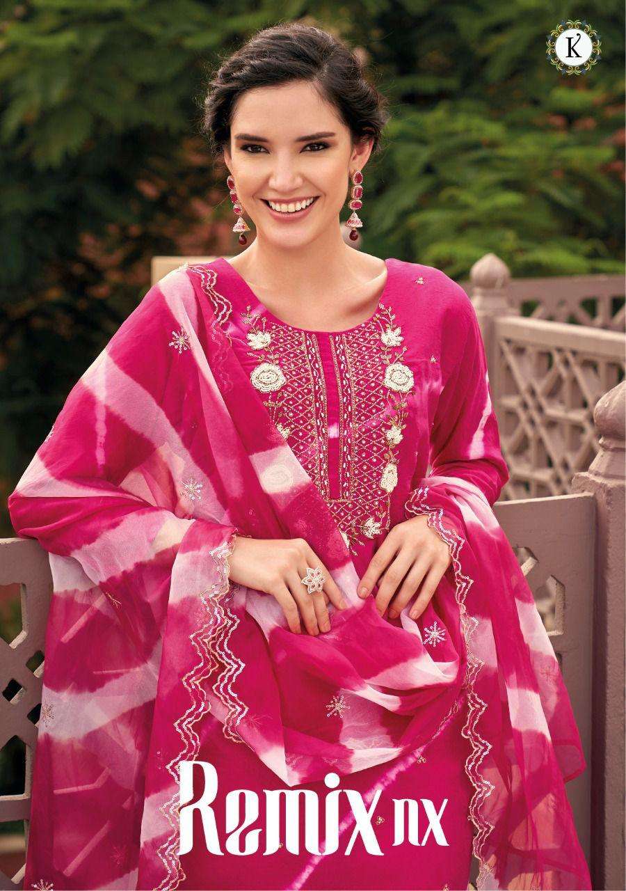 REMIX NX BY KALKI 31001 TO 31006 SERIES STYLISH BEAUTIFUL COLOURFUL PRINTED & EMBROIDERED PARTY WEAR & OCCASIONAL WEAR PURE VISCOSE SILK EMBROIDERED DRESSES AT WHOLESALE PRICE