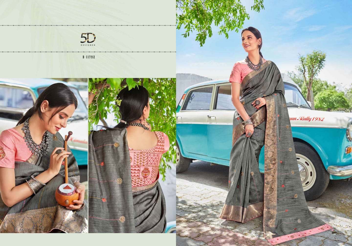 ROOH BY 5D DESIGNER 11791 TO 11800 SERIES INDIAN TRADITIONAL WEAR COLLECTION BEAUTIFUL STYLISH FANCY COLORFUL PARTY WEAR & OCCASIONAL WEAR SOFT COTTON SAREES AT WHOLESALE PRICE