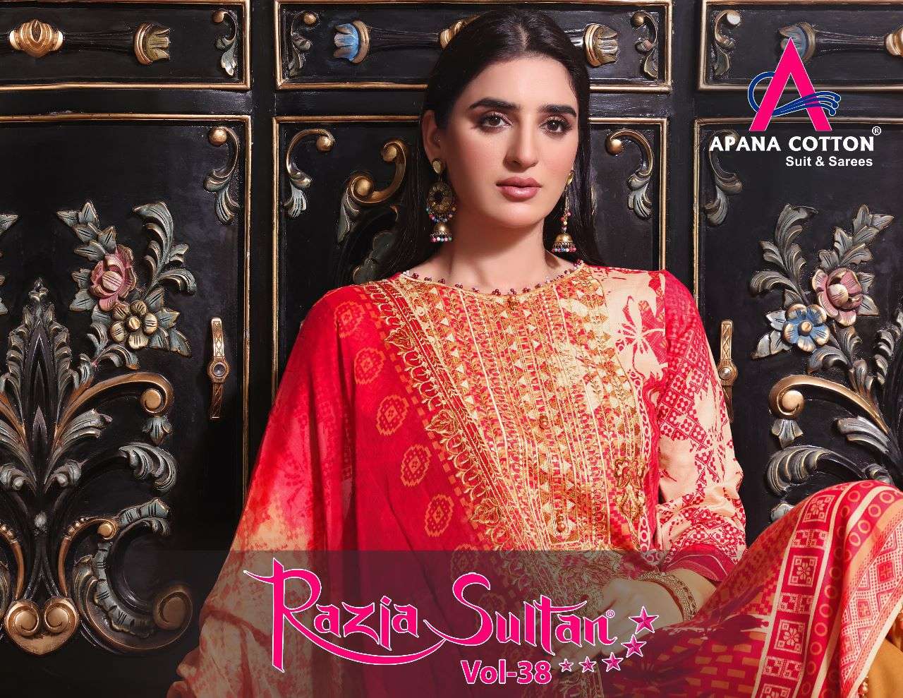 RAZIA SULTAN VOL-38 BY APANA COTTON 38001 TO 38010 SERIES BEAUTIFUL SUITS COLORFUL STYLISH FANCY CASUAL WEAR & ETHNIC WEAR COTTON DRESSES AT WHOLESALE PRICE