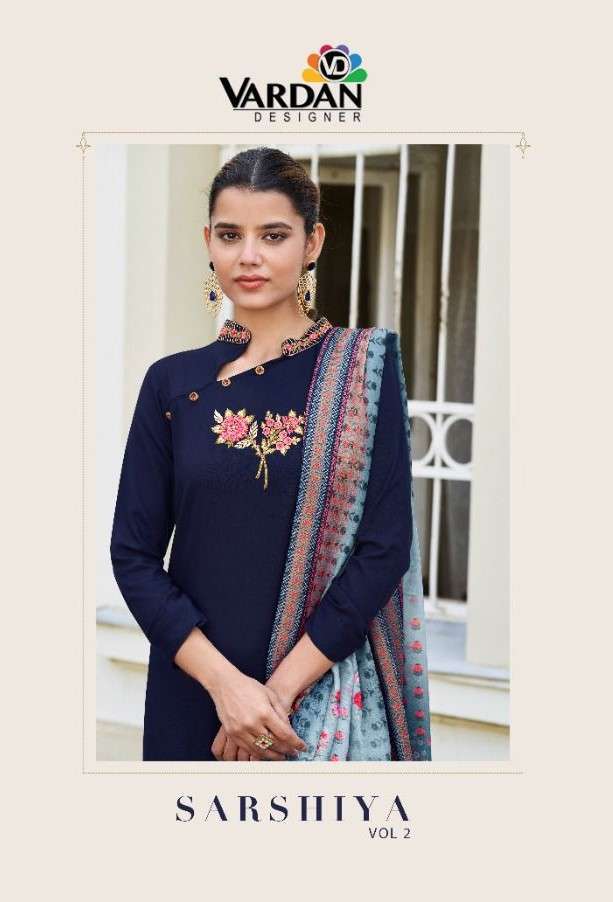 Sarshiya Vol-2 By Vardan Designer 19004 To 19006 Series Beautiful Suits Colorful Stylish Fancy Casual Wear & Ethnic Wear Rayon Embroidered Dresses At Wholesale Price