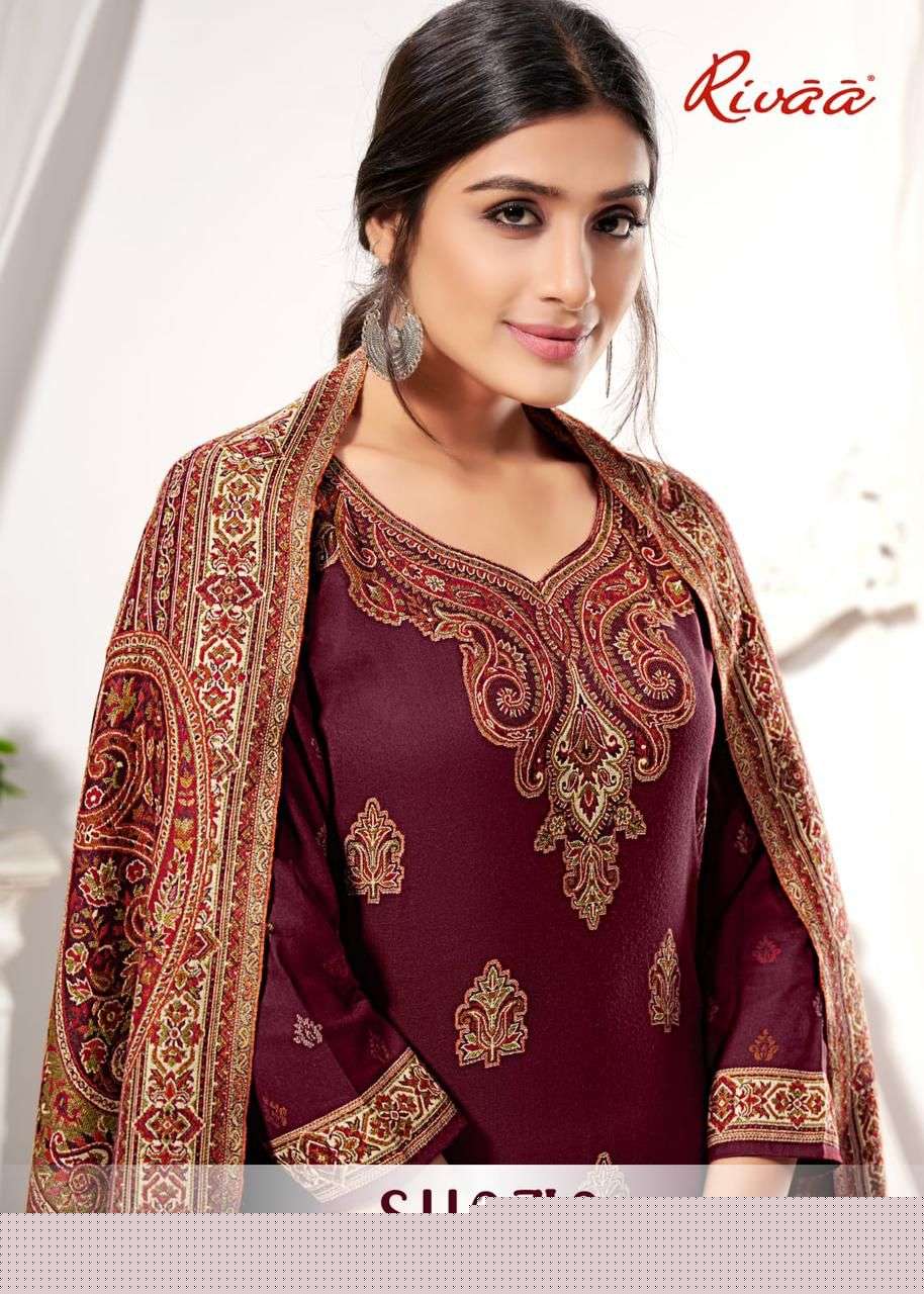 SHAZIA BY RIVAA 2885 TO 2891 SERIES FESTIVE SUITS BEAUTIFUL FANCY COLORFUL STYLISH PARTY WEAR & OCCASIONAL WEAR WOOLEN JACQUARD DRESSES AT WHOLESALE PRICE