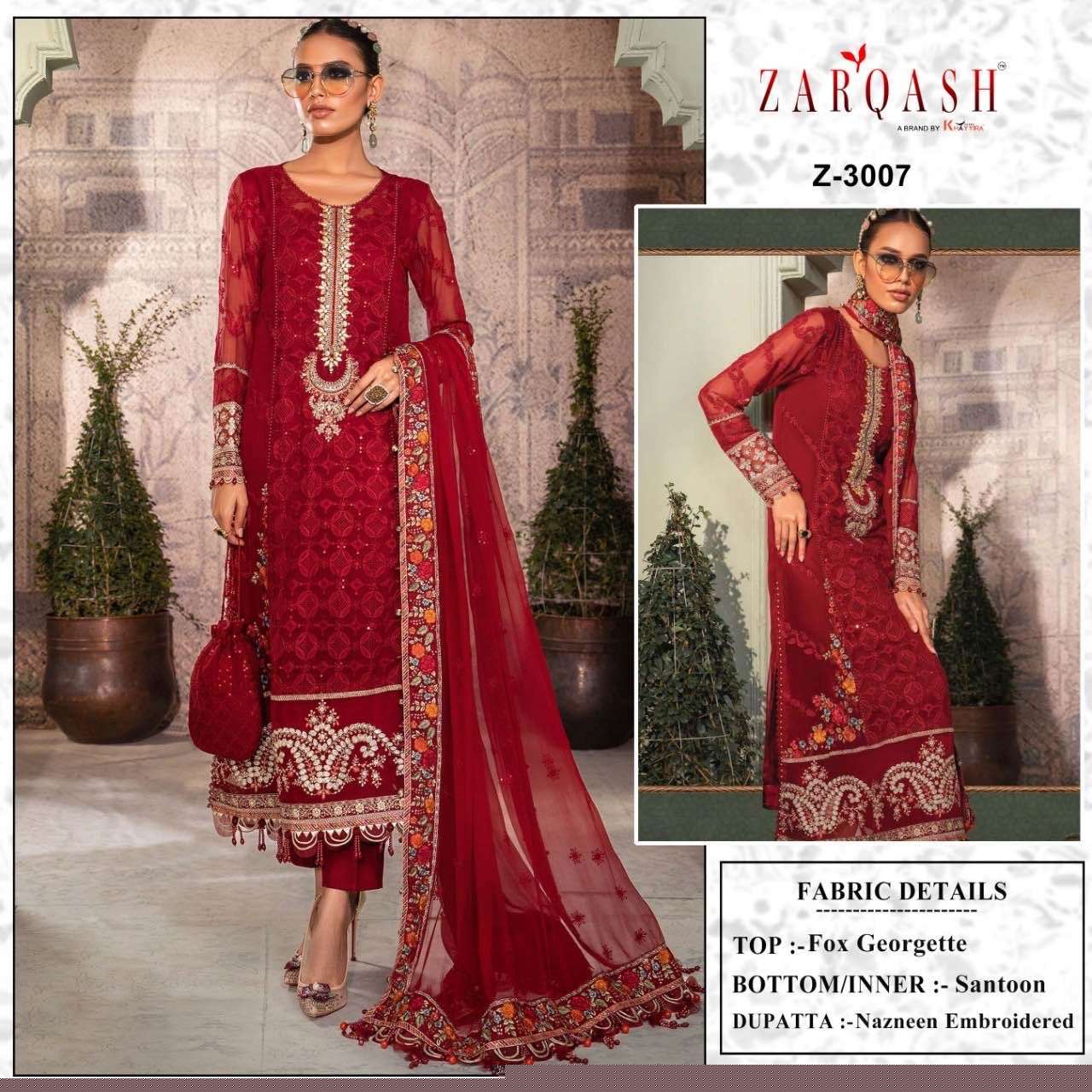 Zarqash Hit Design Z-3007 By Zarqash Beautiful Pakistani Suits Colorful Stylish Fancy Casual Wear & Ethnic Wear Heavy Georgette Dresses At Wholesale Price
