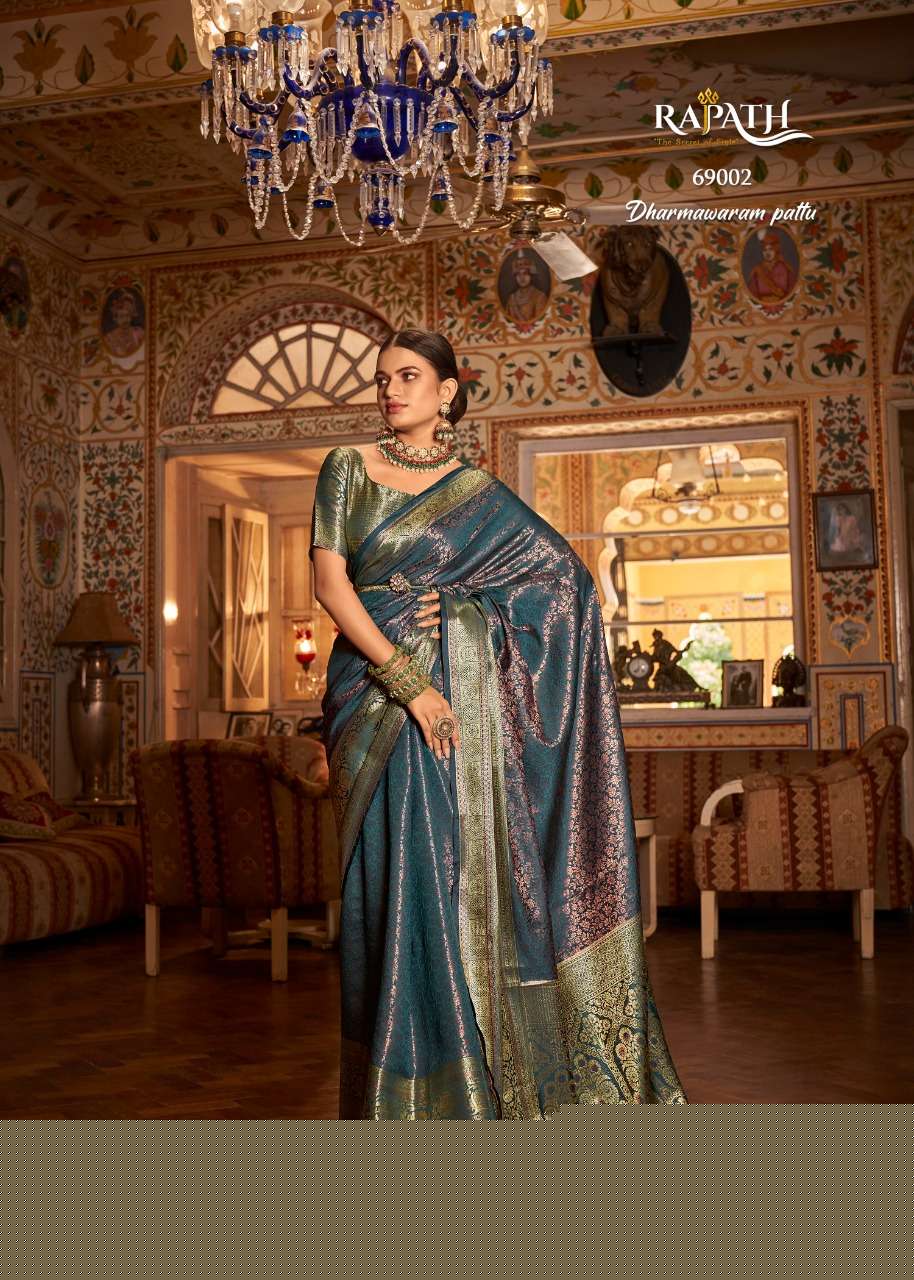 Arunima By Rajpath 69001 To 69006 Series Indian Traditional Wear Collection Beautiful Stylish Fancy Colorful Party Wear & Occasional Wear Kanjivaram Silk Sarees At Wholesale Price