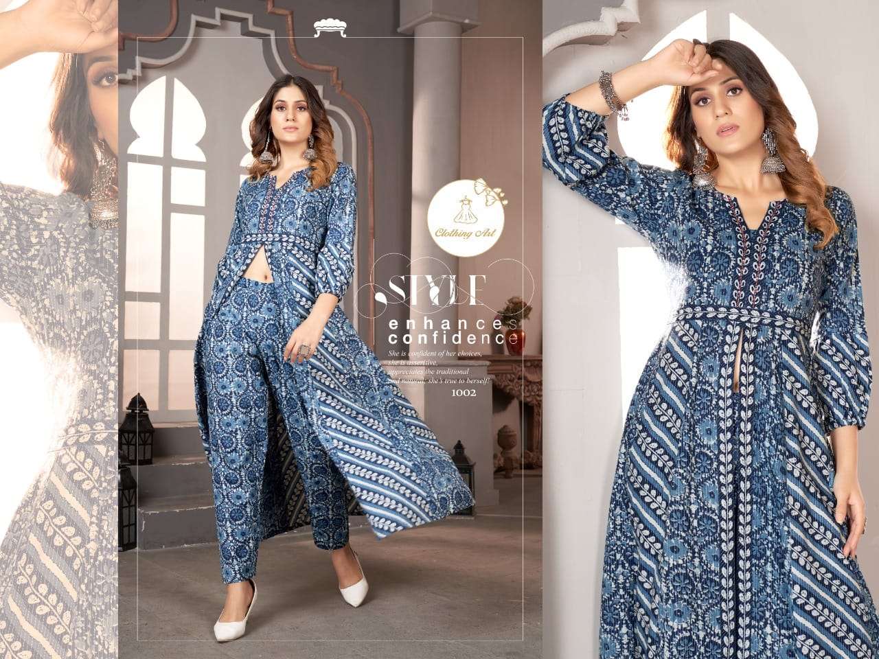 ANAMIKA BY CLOTHING ART 1001 TO 1004 SERIES DESIGNER STYLISH FANCY COLORFUL BEAUTIFUL PARTY WEAR & ETHNIC WEAR COLLECTION PURE COTTON KURTIS WITH BOTTOM AT WHOLESALE PRICE