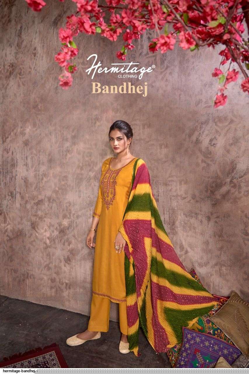 BANDHEJ BY HERMITAGE 1001 TO 1008 SERIES BEAUTIFUL STYLISH SUITS FANCY COLORFUL CASUAL WEAR & ETHNIC WEAR & READY TO WEAR PURE VISCOSE RAYON DRESSES AT WHOLESALE PRICE
