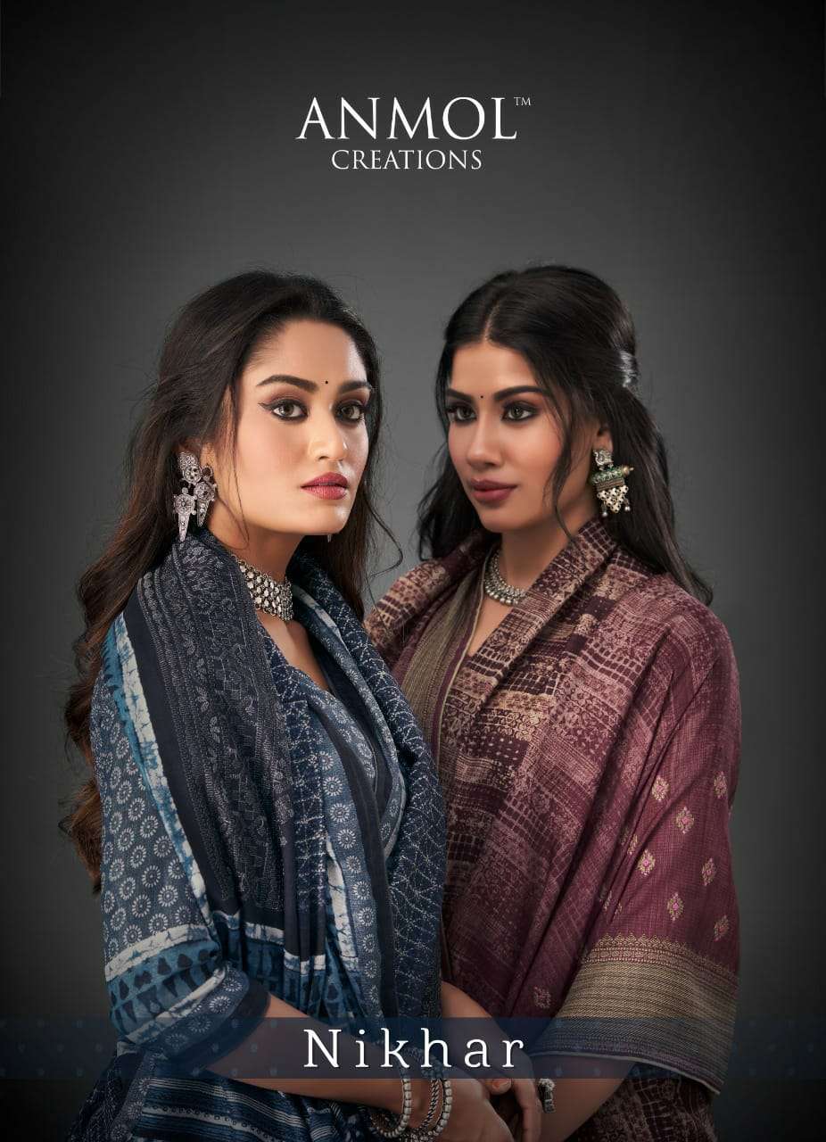 NIKHAR BY ANMOL CREATION 5001 TO 5014 SERIES INDIAN TRADITIONAL WEAR COLLECTION BEAUTIFUL STYLISH FANCY COLORFUL PARTY WEAR & OCCASIONAL WEAR SILK SAREES AT WHOLESALE PRICE