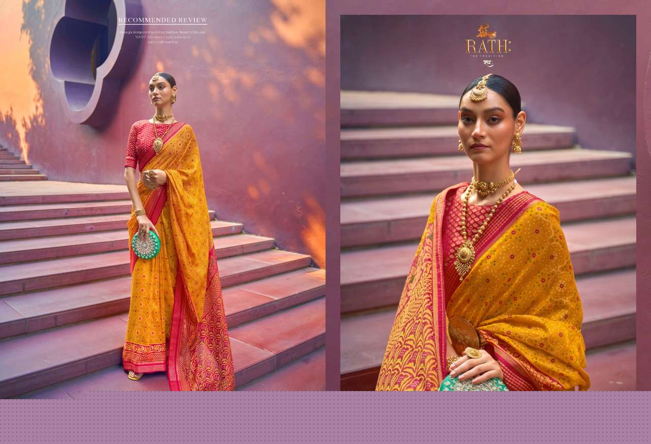 Pratham By Rath 1008 To 1018 Series Indian Traditional Wear Collection Beautiful Stylish Fancy Colorful Party Wear & Occasional Wear Brasso Sarees At Wholesale Price