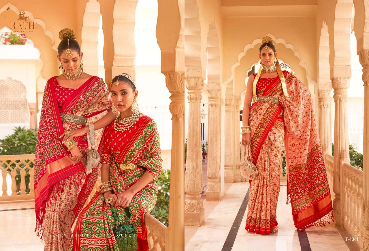 Raajmata By Rath 1040 To 1048 Series Indian Traditional Wear Collection Beautiful Stylish Fancy Colorful Party Wear & Occasional Wear Tussar Silk Sarees At Wholesale Price