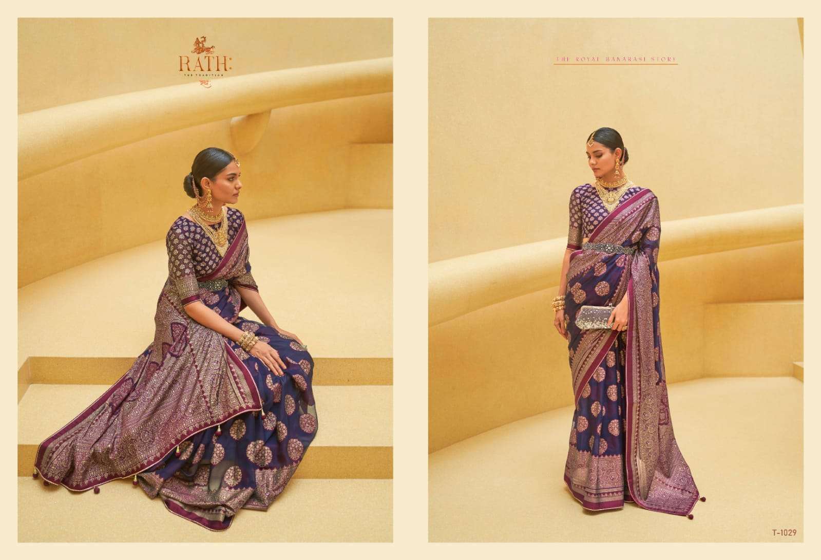 Rajkanya By Rath 1028 To 1039 Series Indian Traditional Wear Collection Beautiful Stylish Fancy Colorful Party Wear & Occasional Wear Organza Brasso Sarees At Wholesale Price