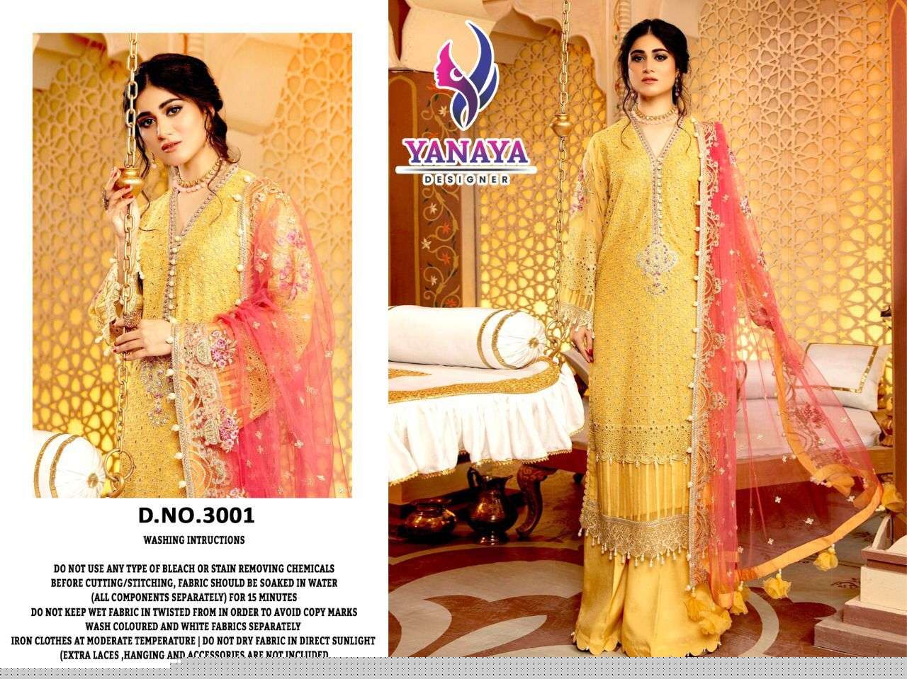 Yanaya-3001 By Yanaya Designer Beautiful Pakistani Suits Colorful Stylish Fancy Casual Wear & Ethnic Wear Georgette Embroidered  Dresses At Wholesale Price