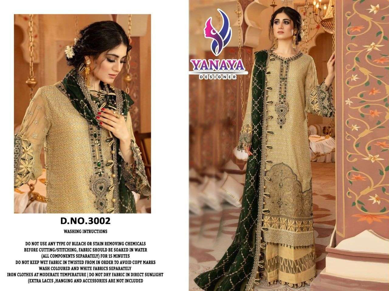 Yanaya-3002 By Yanaya Designer Beautiful Pakistani Suits Colorful Stylish Fancy Casual Wear & Ethnic Wear Georgette Embroidered Dresses At Wholesale Price