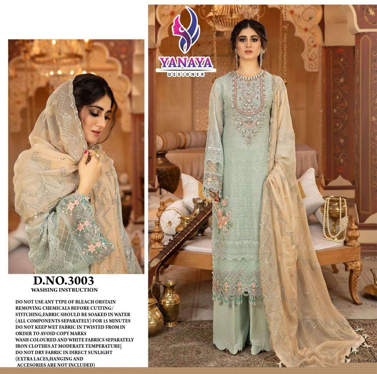 Yanaya-3003 By Yanaya Designer Beautiful Pakistani Suits Colorful Stylish Fancy Casual Wear & Ethnic Wear Georgette Embroidered Dresses At Wholesale Price
