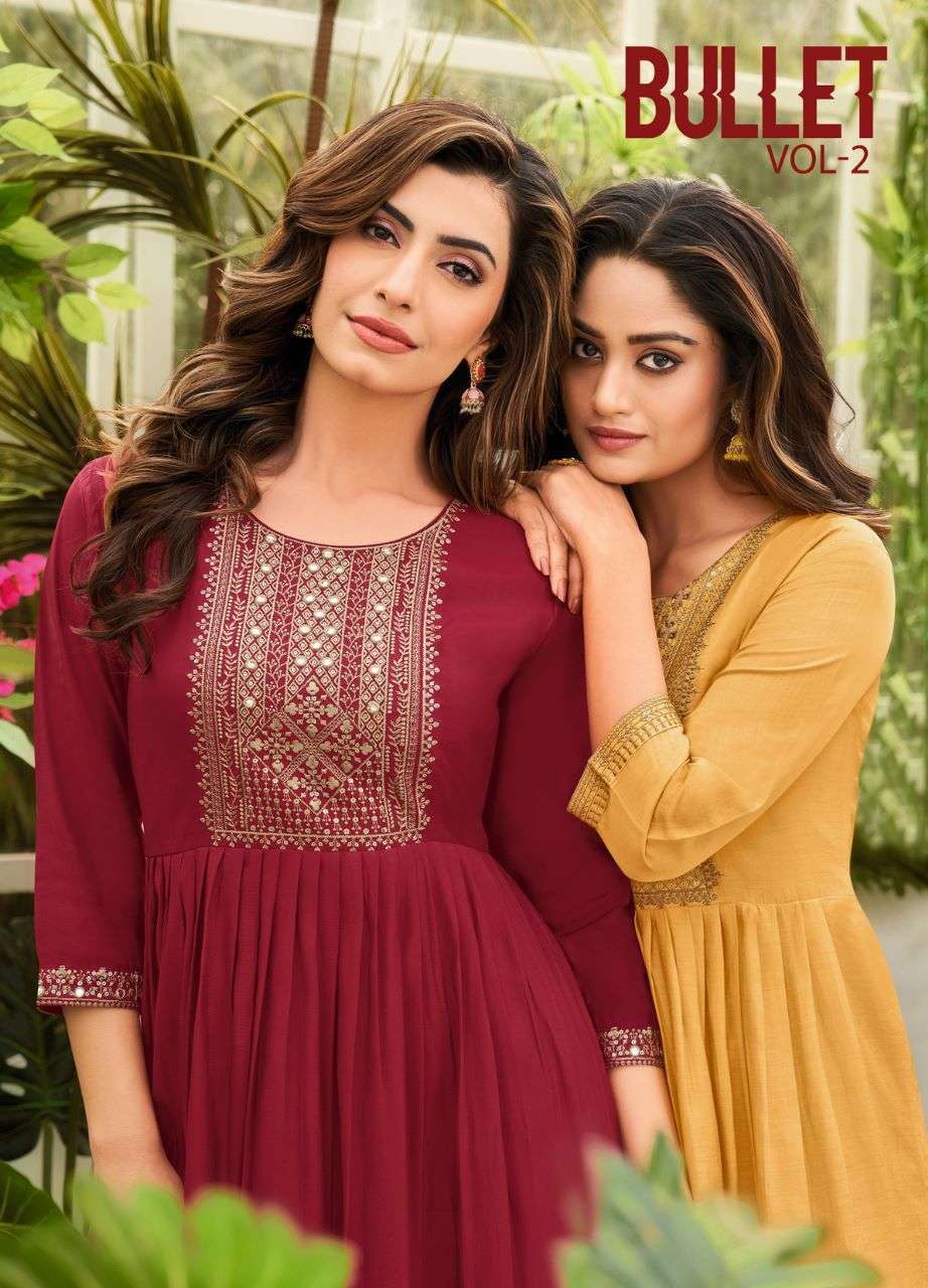BULLET VOL-2 BY ARTIO 60001 TO 60008 SERIES DESIGNER STYLISH FANCY COLORFUL BEAUTIFUL PARTY WEAR & ETHNIC WEAR COLLECTION PURE VISCOSE SILK KURTIS AT WHOLESALE PRICE