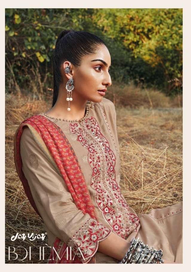 BOHEMIA BY JAY VIJAY PRINTS 7991 TO 7998 SERIES INDIAN SUITS BEAUTIFUL FANCY COLORFUL STYLISH PARTY WEAR & OCCASIONAL WEAR PURE SILK JACQUARD DRESSES AT WHOLESALE PRICE