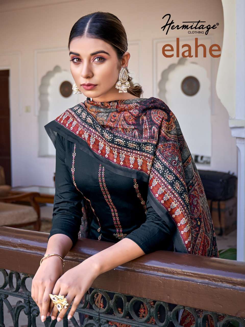 ELAHE BY HERMITAGE 1001 TO 1008 SERIES DESIGNER FESTIVE SUITS COLLECTION BEAUTIFUL STYLISH FANCY COLORFUL PARTY WEAR & OCCASIONAL WEAR PURE VISCOSE JAM SATIN EMBROIDERED DRESSES AT WHOLESALE PRICE