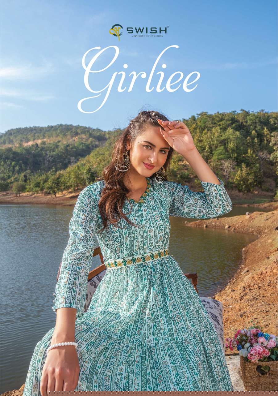GIRLIEE BY SWISH 101 TO 106 SERIES STYLISH FANCY COLORFUL BEAUTIFUL PARTY WEAR & ETHNIC WEAR COLLECTION VISCOSE GEORGETTE KURTIS AT WHOLESALE PRICE