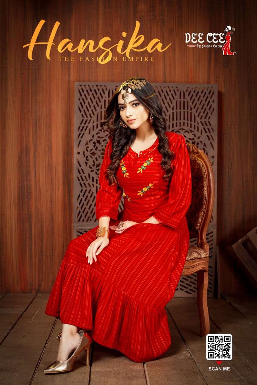 HANSIKA BY DEE CEE 1001 TO 1006 SERIES BEAUTIFUL STYLISH FANCY COLORFUL CASUAL WEAR & ETHNIC WEAR FANCY KURTIS AT WHOLESALE PRICE