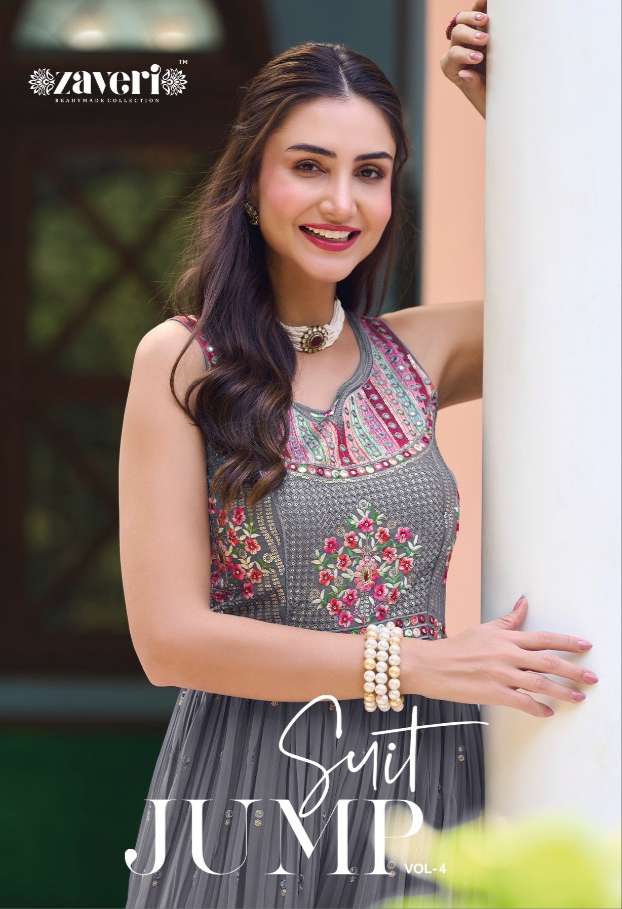 JUMPSUIT VOL-4 BY ZAVERI 1101 TO 1104 SERIES DESIGNER STYLISH FANCY COLORFUL BEAUTIFUL PARTY WEAR & ETHNIC WEAR COLLECTION GEORGETTE JUMPSUIT AT WHOLESALE PRICE